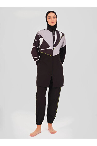 ALFASA Costum de baie Volta Neon Hijab - Decorat cu țevi