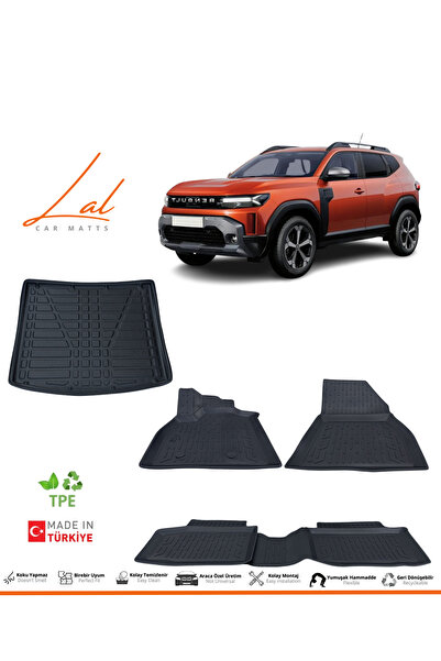 Lal Renault Duster 4x2 E-Tech (1.6 Full Hybird) 3D Havuzlu Paspas Bagaj Havuz...