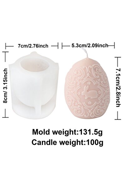 Choice قالب بيض - 10015 قالب سيليكون بيضاوي على شكل أرنب عيد الفصح لصنع الشمو...
