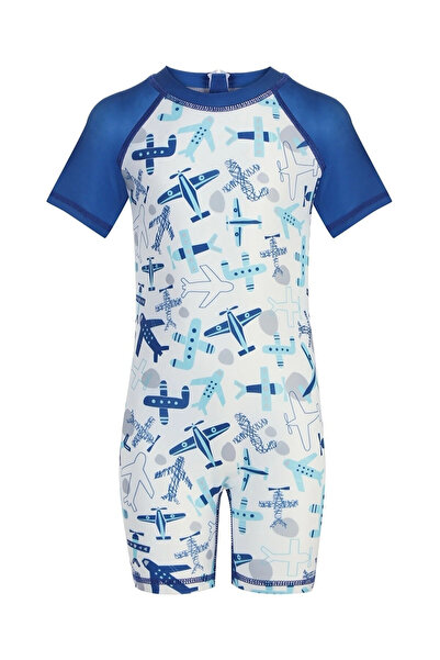 Adasea Arıcı Store Baby-Child Airplane Patterned Swimsuit Jumpsuit