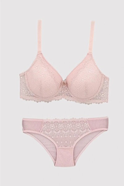 Pierre Cardin Set de sutien din dantelă cu bretele groase pentru femei Powder...