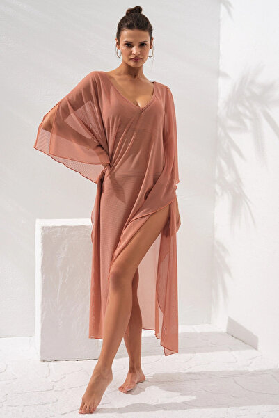 Pierre Cardin V Yaka Elbise Pareo Bronz 231803