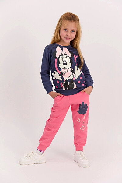 Minnie Mouse Lisanslı Koyu Indigo Kız Çocuk Eşofman Takımı