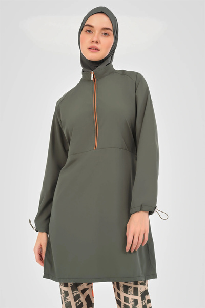 ALFASA Raglan Sleeve Trousers Patterned Hijab Swimsuit