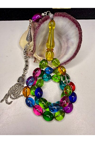 İskenderun Tesbihcilik Tertemiz İşçilik 0,6 Mm Şeffaf Delim Bonibon Ateş Kehribar Tesbih