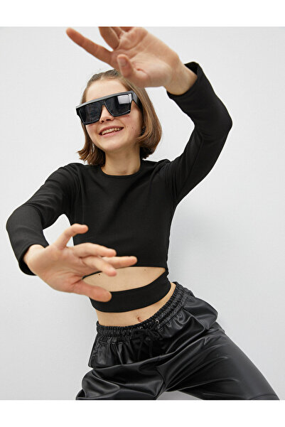 Koton Dámské černé tričko 1KAL18535IK