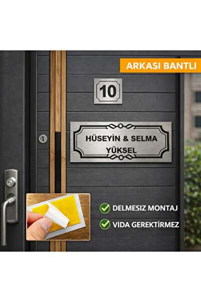Outdoor One Kapı İsimliği Klasik Ev Dış Kapı İsimliği Çelik Kapı İsimliği Güm...