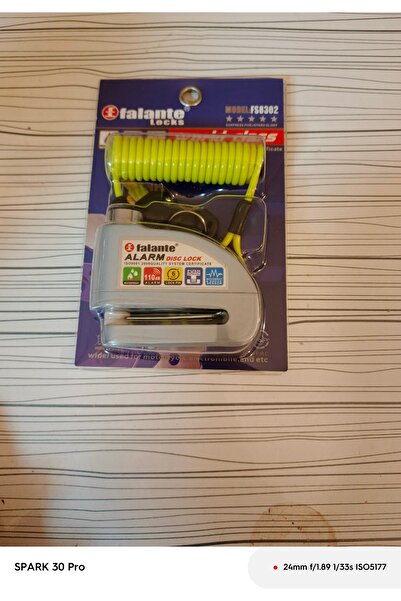 Genel Markalar 110 Db rastgele renkler Motosiklet Alarmlı Disk Kilidi Hatırlatma Kablolu( mavi gri Düz Kilit)