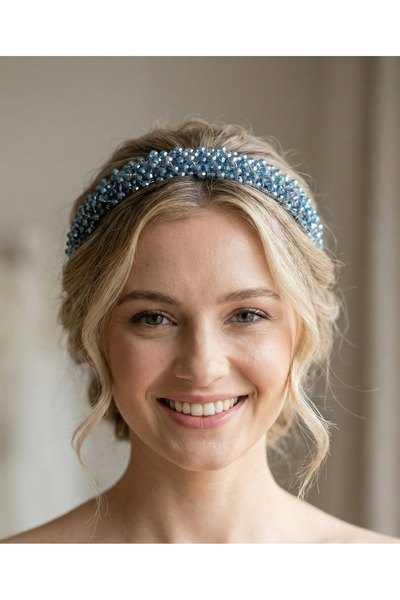 gelinmz Πολύχρωμο και λευκό κρύσταλλο νυφικό στέμμα - κομψό και κομψό σχέδιο