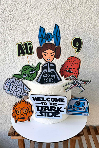 caketopper شخصيات حرب النجوم تحت عنوان الأطفال - مجموعة زينة كب كيك عيد الميل...
