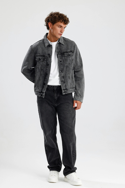 Seven7Original Özel Üretim %100 Pamuk Gri Denim Rahat Konforlu Tom32 Erkek Kl...