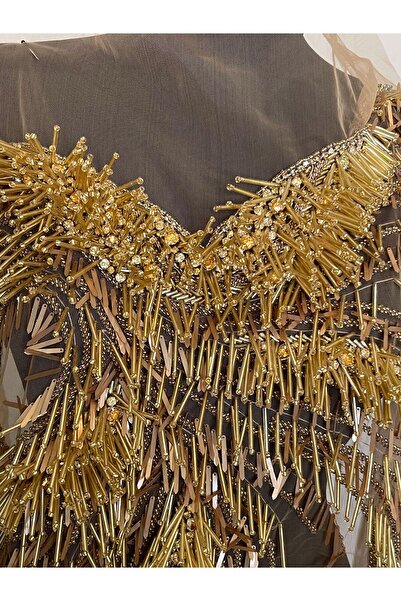 Gönülden Tasarım 53x46 εκ. Νυφικό Βραδινό Φόρεμα Απλικέ Απλικέ Μωβ