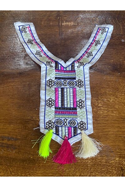 Gönülden Tasarım NAKIŞ İŞLEME ETNİK OTANTİK BOHEM ELBİSE ÖMLEK BLUZ YAAKA APL...