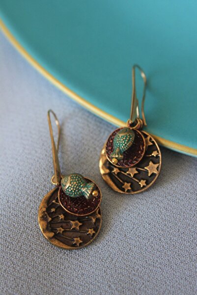 delay art Otantik Balık Temalı Kadın Küpe Etnik Bohem Sallantılı Küpe El Yapımı Bijuteri Takı. Uzunluk: 4 Cm