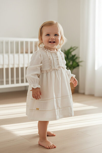 Butik Baby Lined Zippered Muslin Dress