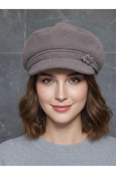 Şirin Giyim Aksesuar Yumuşak Dokulu Yünlü Şık Kasket Şapka