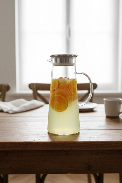 FORSEİ LUCA Isıya Dayanaklı  Borosilikat Cam Sürahi 1.5 L Bitki Çayı Süzgeçli...