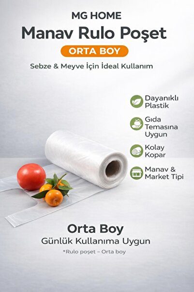 VENON ORTA BOY 💜200 ADET Manav Poşet Rulo Poşet Atlet Poşet Hışır Poşet Şeff...