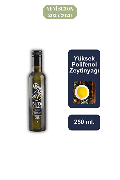 Buta Assos "ASSOS POLİFENOL PREMIUM" Erken Hasat Soğuk Sıkım Zeytinyağı 250 m...