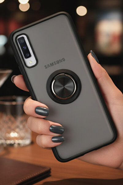 Hatreds Samsung Galaxy A70 İçin Kamera Korumalı Yüzüklü Kılıf - Leke Tutmaz M...