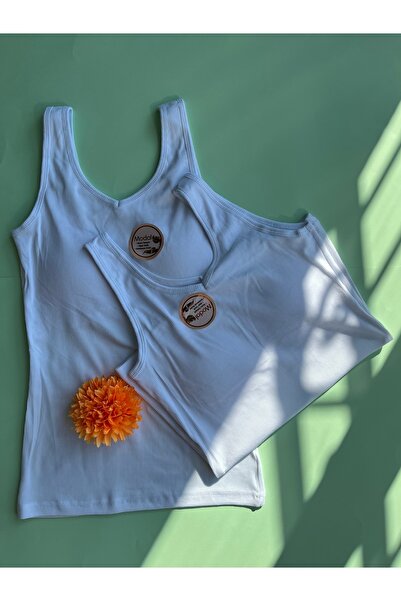 VELOURE Women's Tank Top with Bra V-Neck Fashion 1 Piece White Padded Tank-Blouse-T-Shirt (Kota)