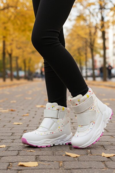 pediashoes KIZ ÇOCUK ORTOPEDİK DESTEKLİ İÇİ POLAR YAPIŞKANLI BOT