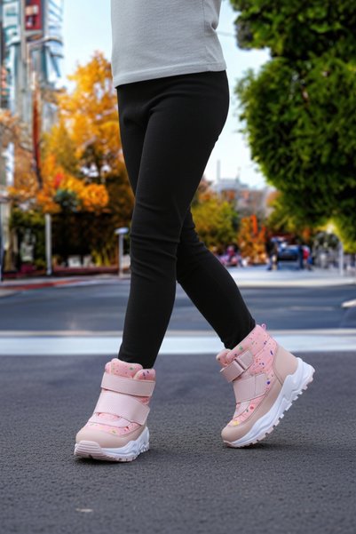 pediashoes KIZ ÇOCUK ORTOPEDİK DESTEKLİ İÇİ POLAR YAPIŞKANLI BOT