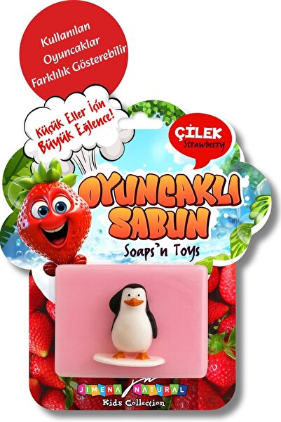 Jimena Natural Oyuncaklı Sabun - Çilek Kokulu, Gliserinli, Doğal Sabun, Çocuk...
