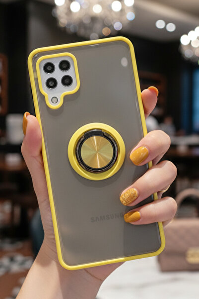 Hatreds Samsung Galaxy A22 İçin Kamera Korumalı Yüzüklü Kılıf - Leke Tutmaz M...
