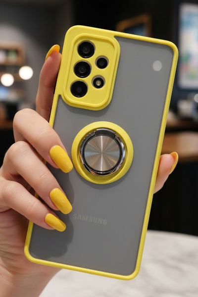 Hatreds Samsung Galaxy A33 5G İçin Kamera Korumalı Yüzüklü Kılıf - Leke Tutma...