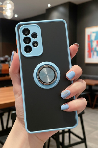 Hatreds Samsung Galaxy A73 5G İçin Kamera Korumalı Yüzüklü Kılıf - Leke Tutma...