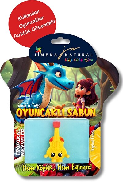 Jimena Natural صابون مع ألعاب - برائحة الفواكه الاستوائية، يحتوي على الجلسرين...
