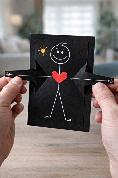 ALLEGORYA Hediyelik El Yapımı Kollarını Açan Kart Sevgiliye / Eşe / Anneye / ...