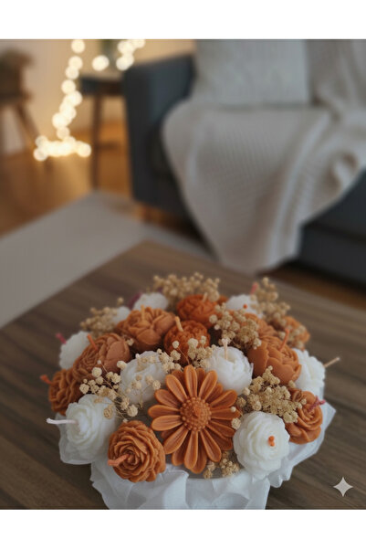 beyra decor Dekoratif Çiçek mum Buketi