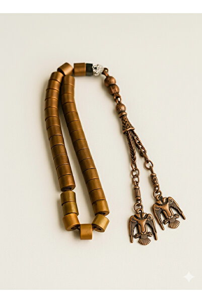 Atölye Asya Doğal Bakır Tespih & Bileklik Seti –Manyetik Güçlü, Çift Başlı Ka...