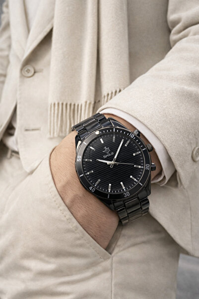 S.POLO New Season Black Color Metal Cord Men's Wristwatch Bracelet Gift Fathe...