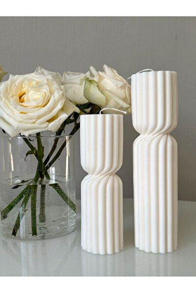 LALEZEN HOME Kıvrımlı Sütun Kokulu Mum Seti 2’li