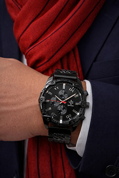 S.POLO موسم جديد أسود اللون حزام معدني للرجال ساعة اليد سوار هدية عيد الأب