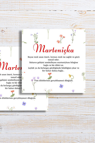 Metranya Marteniçka Bileklik Kartı 50 Adet Şans Bilekliği Kartı Hoş Geldin Ba...