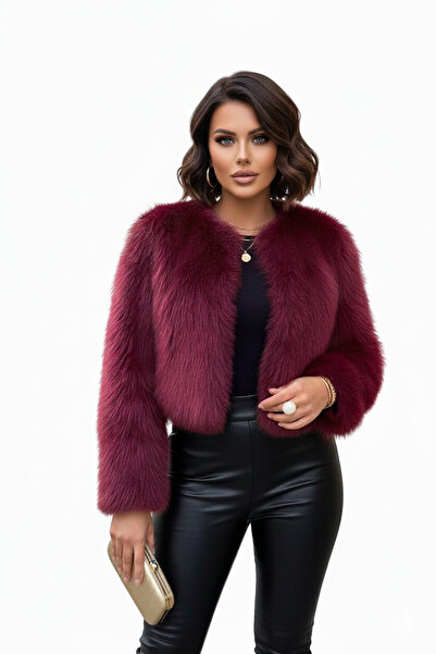 ANBLYs COLLECTION BİSİKLET YAKA UZUN KOLLU KÜRK CEKET