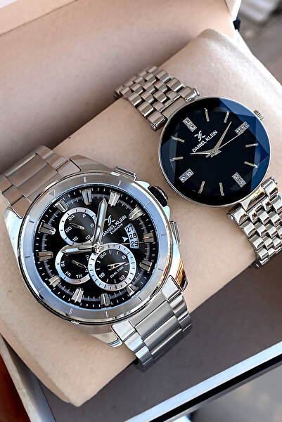 Daniel Klein Steel Band 24 Months Guarantee Silver Color Bracelet Gift Lover Couple Wrist Watch