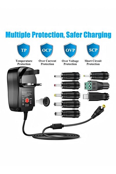 DOMEET محول تيار متردد عالمي بقوة 30 وات مع 8 أطراف محول