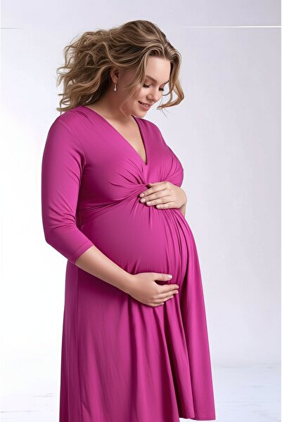 MAMAYAGA فستان نسائي بعقدة تحت الصدر وأكمام ثلاثة أرباع رياضي أنيق من الفسكوز...