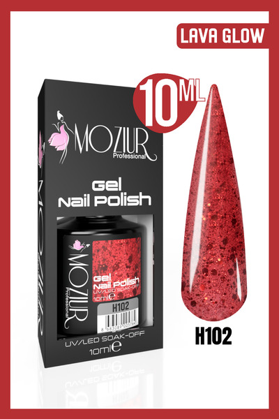 MOZIUR Kalıcı Oje UV Led H102 (Lava Glow) 10ml