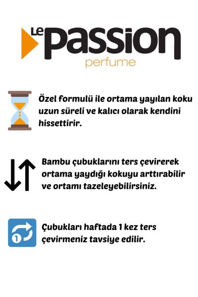 LE PASSİON PERFUME Vanilya Kokulu Bambu Çubuklu Oda Kokusu Kalıcı Ev & Banyo Için Etkili Bambu Çubuğu Ortam Kokusu