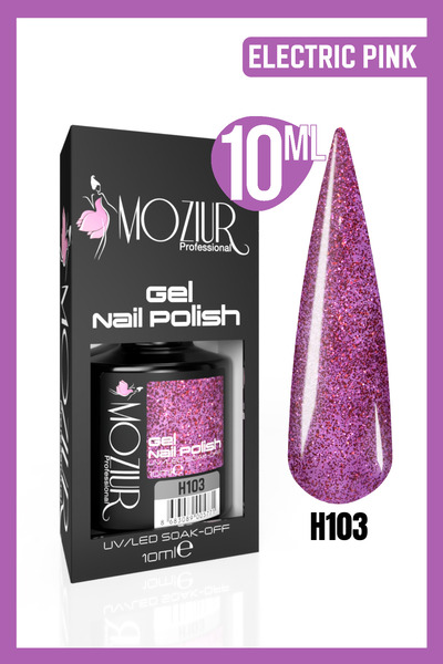 MOZIUR Kalıcı Oje Uv Led H103 (Electric Pink) 10ml