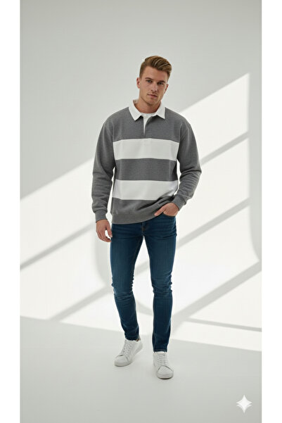 ribana قميص للجنسين بياقة وثلاثة خيوط وأزرار، سترة ناعمة الملمس بلونين