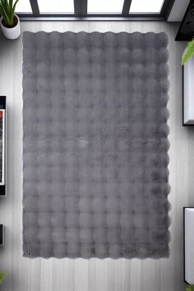 Prizma Bubble Kaymaz Yıkanabilir Halı | Füme