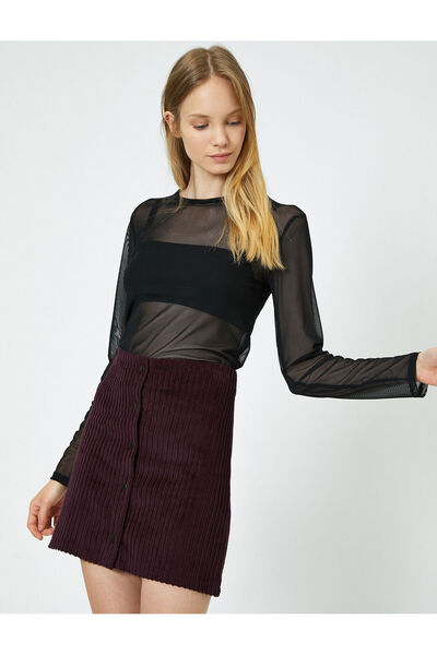 Koton Spódnica damska w kolorze bordowym 0KAL71004MW