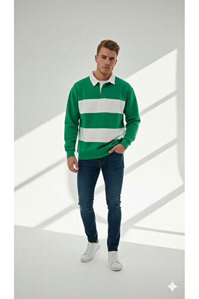 ribana قميص للجنسين بياقة وثلاثة خيوط وأزرار، سترة ناعمة الملمس بلونين